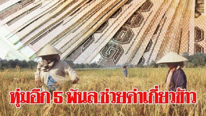 ครม.เพิ่มงบ 5 พันล้าน ช่วยค่าเกี่ยวข้าว