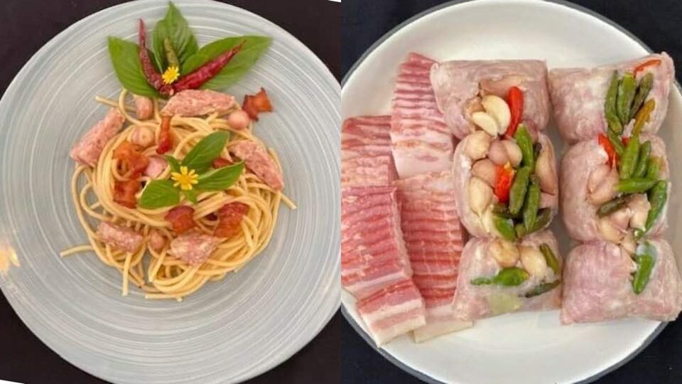 สปาเกตตีผัดแหนมเบคอน อาหารจานเดียวทำง่าย รับรองอร่อยชัวร์