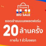 ช้อปปี้ ประกาศความสำเร็จแคมเปญ 11.11 ยอดเข้าชม 20 ล้านครั้งในหนึ่งชั่วโมง