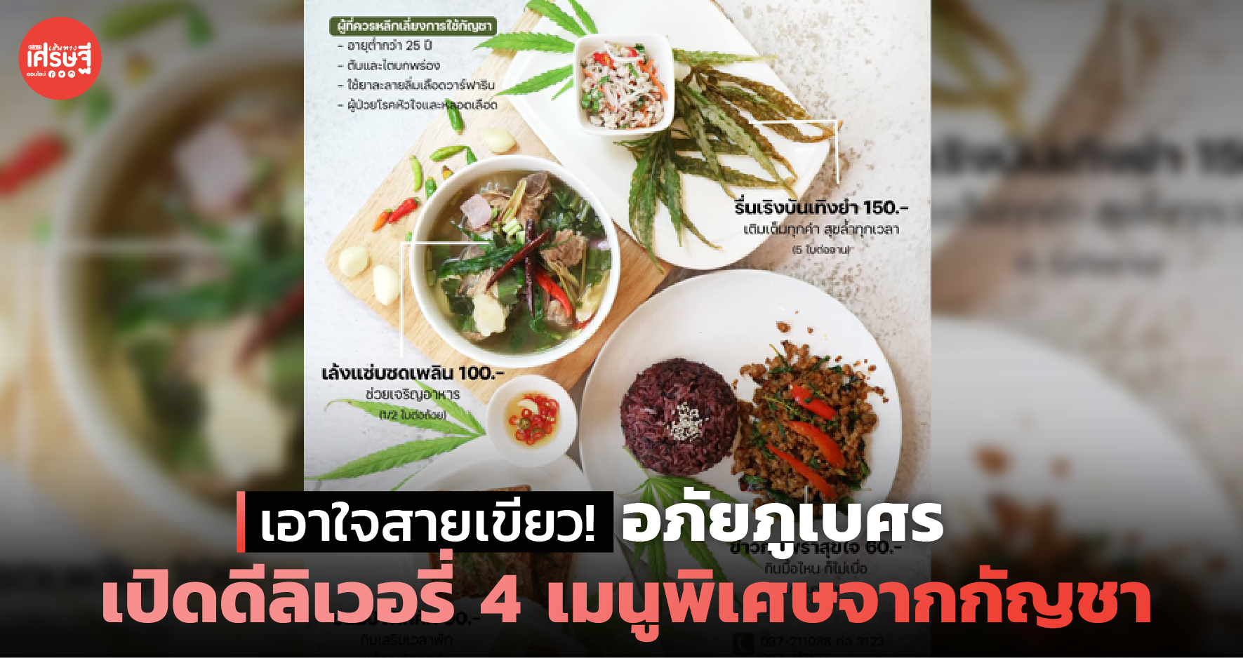 เอาใจสายเขียว! อภัยภูเบศร เปิดดีลิเวอรี่ 4 เมนูพิเศษจากกัญชา 