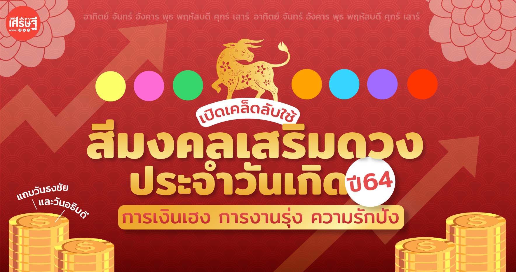 เปิดเคล็ดลับใช้ สีมงคลเสริมดวงประจำวันเกิด การเงินเฮง การงานรุ่ง ความรักปัง รับปี 2564