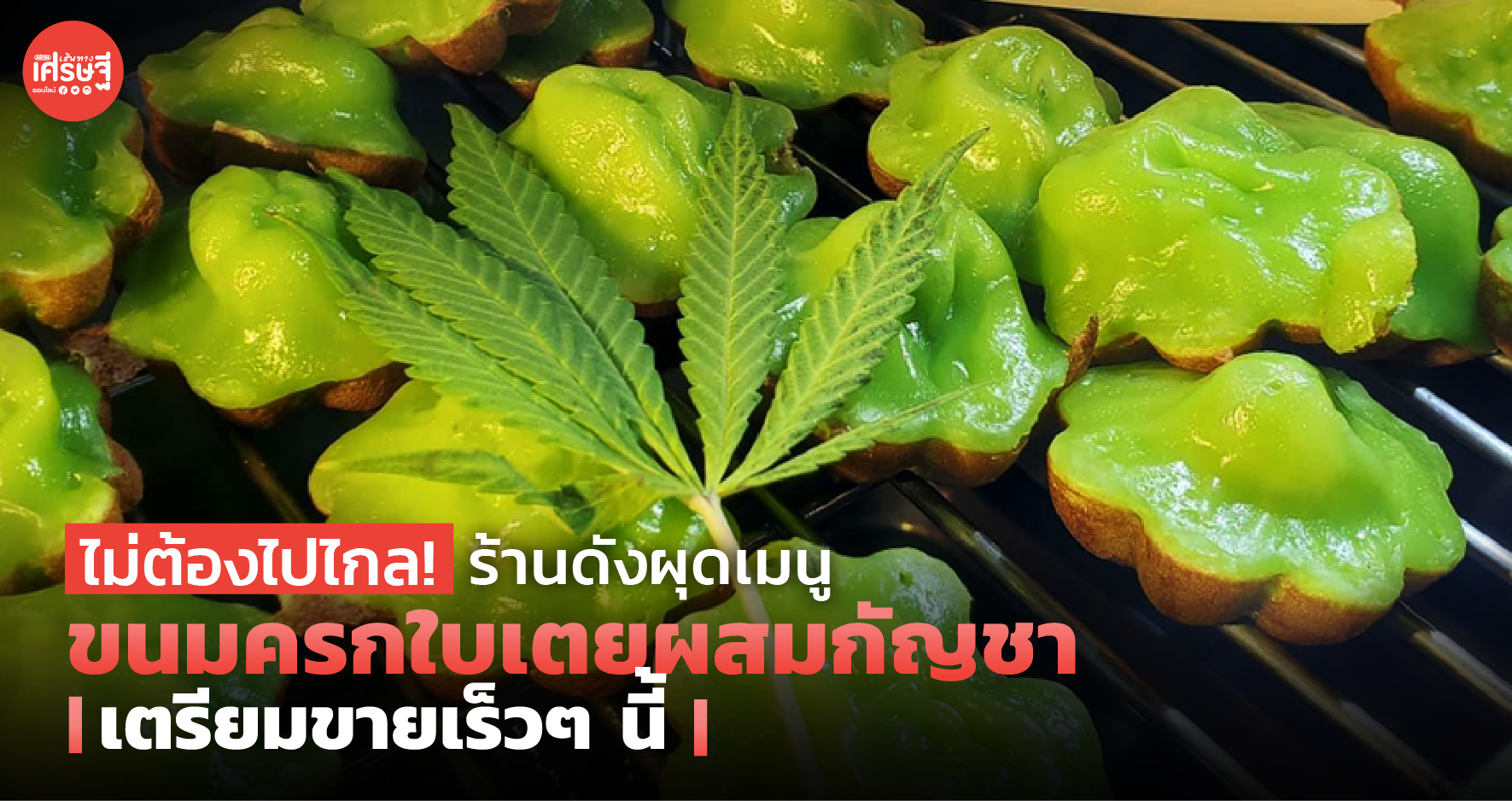 ไม่ต้องไปไกล! ร้านดัง ผุดเมนู ขนมครกใบเตยผสมกัญชา เตรียมขายเร็วๆ นี้ 