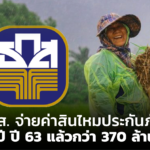 ธ.ก.ส. จ่ายค่าสินไหมประกันภัยข้าวนาปี ปี 63 แล้วกว่า 370 ล้านบาท