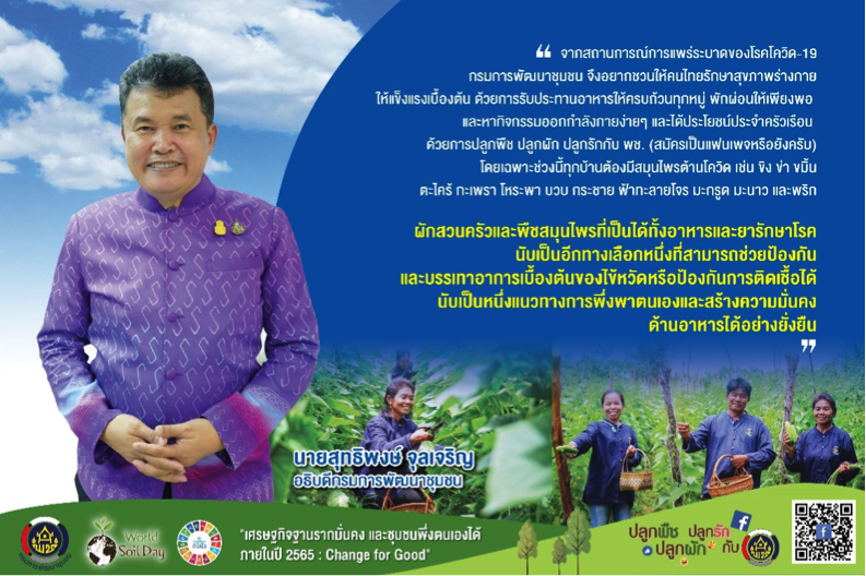 อธิบดี พช. ชวนคนไทยปลูกผักสวนครัว-พืชสมุนไพรไทย ทางเลือกป้องกันโควิด-19