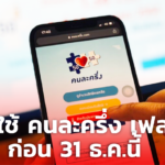 ย้ำอีกครั้ง รีบใช้ คนละครึ่ง เฟส 3 ก่อนสิ้นสุดโครงการ 31 ธ.ค.นี้ 