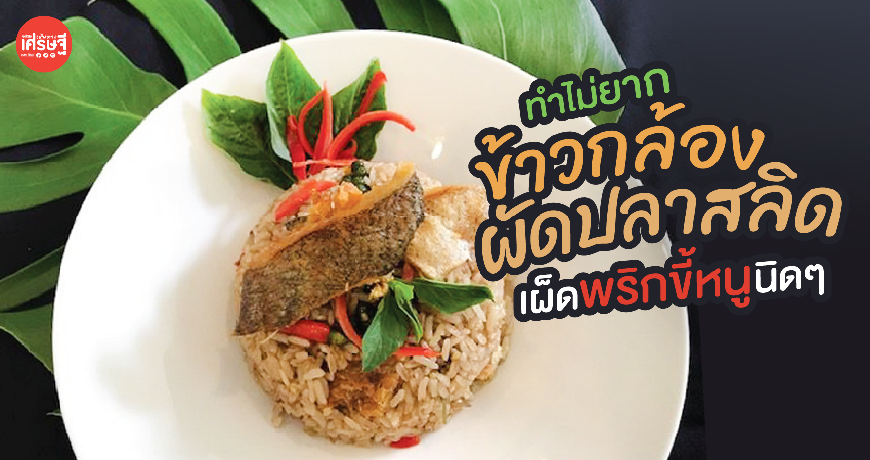 ทำไม่ยาก ข้าวกล้องผัดปลาสลิด เผ็ดพริกขี้หนูนิดๆ หอมใบโหระพาหน่อยๆ