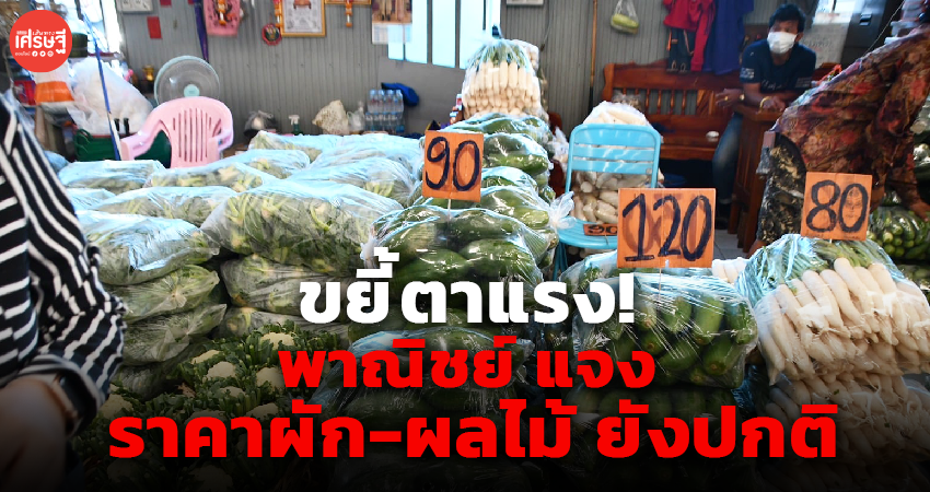 ขยี้ตาแรง! พาณิชย์ แจง ราคาผัก-ผลไม้ ยังปกติ มีปรับขึ้นลงตามฤดูกาล 