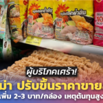 ผู้บริโภคเศร้า! มาม่า ปรับขึ้นราคาขายส่ง เพิ่ม 2-3 บาท/กล่อง เหตุต้นทุนสูง