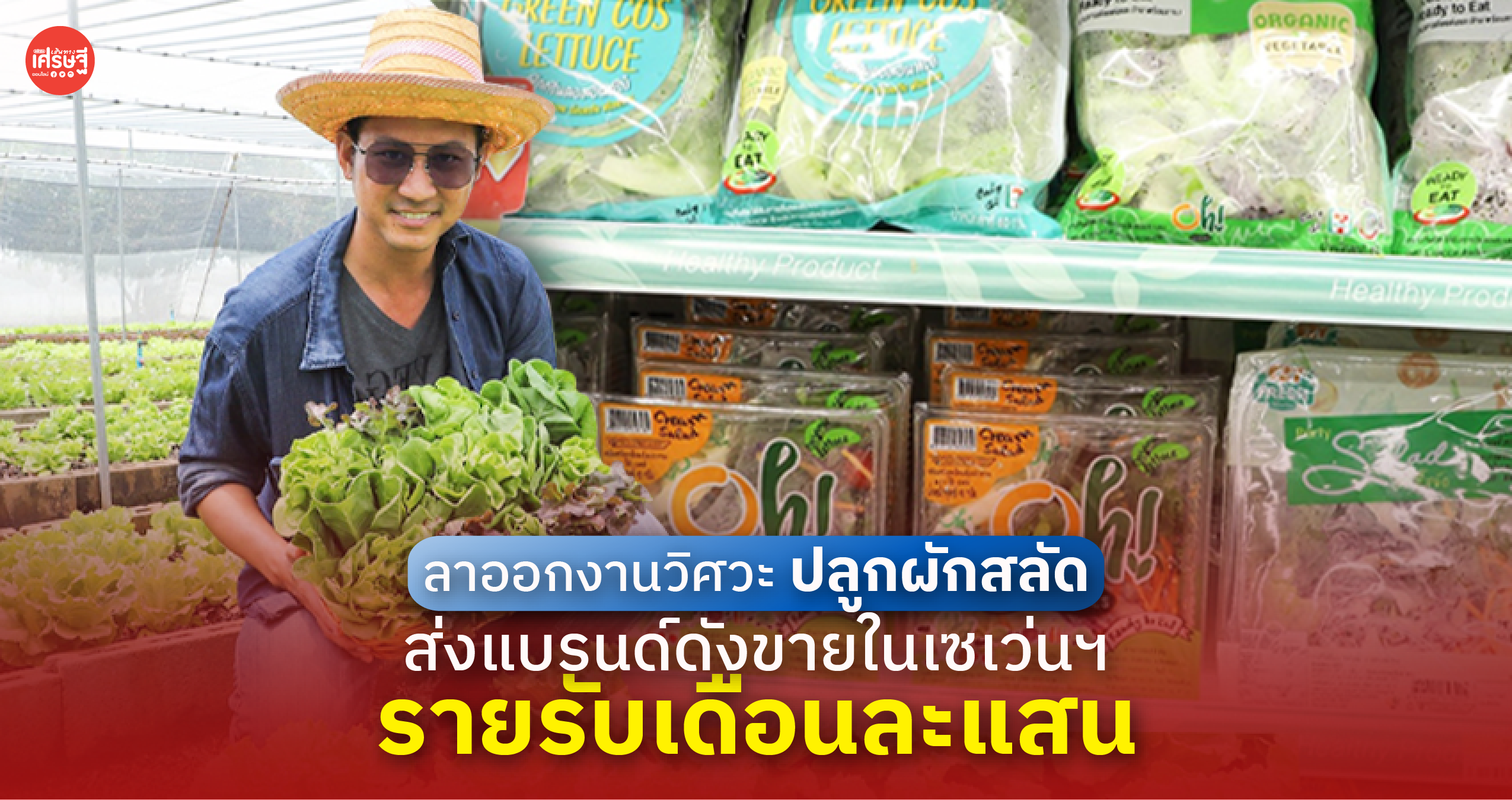 ลาออกงานวิศวะ ปลูกผักสลัด ส่งแบรนด์ดังขายในเซเว่นฯ รายรับเดือนละแสน