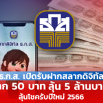 ลุ้นรับโชคดีใหม่! ธ.ก.ส. เปิดรับฝากสลากดิจิทัล ฝาก 50 บาท ลุ้น 5 ล้านบาท!