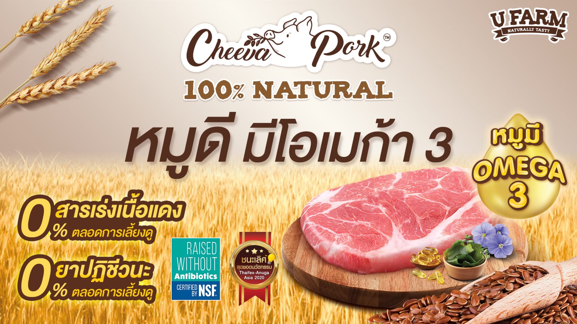 หมูชีวา นวัตกรรมเนื้อหมูมีโอเมก้า-3 ดีต่อสุขภาพ กระดับอาหารทางเลือกเพื่อสุขภาพไทย ยังจ้ะ