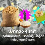 เปิดดวง 4 ราศี บุญใหญ่หล่นทับ รวยไม่รู้เนื้อรู้ตัว เหมือนหนูตกถังข้าวสาร