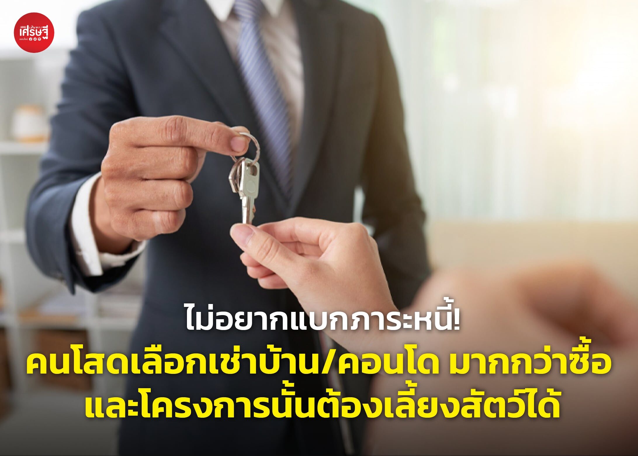 ไม่อยากแบกภาระหนี้! คนโสดเลือกเช่าบ้าน/คอนโด มากกว่าซื้อ และโครงการนั้นต้องเลี้ยงสัตว์ได้