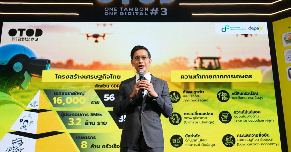 ดีป้า เปิดตัวโครงการ OTOD #3 ชุมชนดี รายได้ดี ด้วยดิจิทัล ยกระดับเกษตรไทยสู่เกษตรอัจฉริยะด้วย 3 เทคโนโลยีจากสตาร์ทอัพไทย - เทคโนโลยีชาวบ้าน