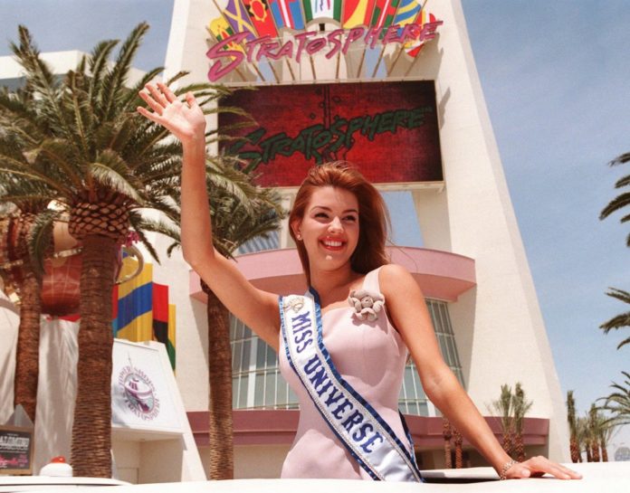 Miss Universe 1996 Alicia Machado (AP Photo/Review Journal,Craig L. Moran)