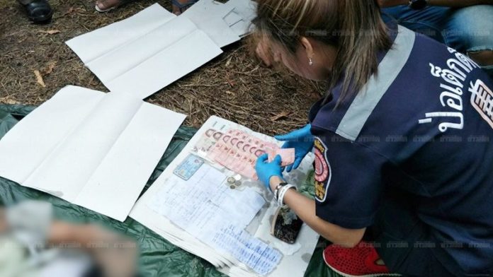 เงินสดและสูตรยาต้านมะเร็งที่พบในตัวผู้เสียชีวิต