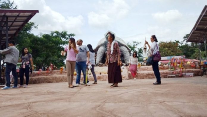 ชาวบ้านแห่มาขอโชคลาภพญาเต่างอย