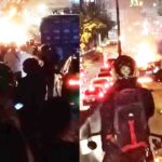 ระทึกกรุง! สิบล้อเบรกแตกชนรถตู้ กวาด 8 คันรวดบนสะพานไฟลุกท่วม