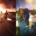 ระทึกกรุง! สิบล้อเบรกแตกชนรถตู้ กวาด 8 คันรวดบนสะพานไฟลุกท่วม