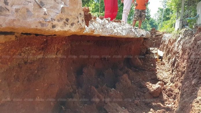จุดเกิดเหตุที่ดินถล่มทับนายอังคารเสียชีวิต