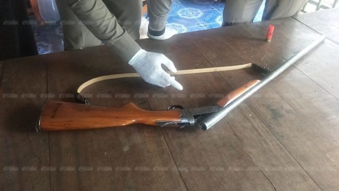 อาวุธปืนลูกซองที่ผู้เฒ่าวัย 91 ปี ใช้ก่อเหตุยิงตัวตาย
