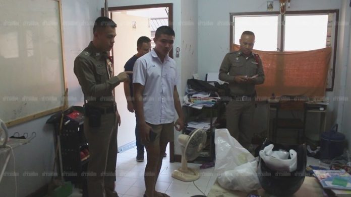 เดินสวนกับโจร ตำรวจตรวจสอบที่เกิดเหตุ