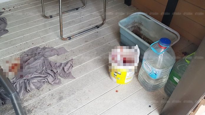 ไอจนตาย สภาพในห้องทำงานของผู้ตาย มีคราบเลือดตกอยู่จำนวนมาก
