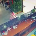 คลาดสายตาพ่อแม่นิดเดียว ทารกเดินจนตกบันไดเลื่อนในห้าง (คลิป)