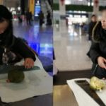 รีบกินด้วยความเสียดาย สาวยืมเลื่อยปอกเปลือก "ทุเรียน" ถูกห้ามนำเข้าสถานีรถไฟ