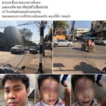 สายเคเบิ้ลร่วงกลาง สี่แยก สองพ่อลูกเคราะห์ร้าย หัวน็อกฟาดพื้น-ตาหวิดบอด ระทึก!