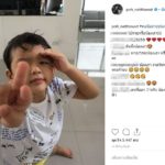 ป๋อ โพสต์ น้องเภา ลูกชาย พยายามชูนิ้ว ให้พ่อถ่ายรูป เลขเด็ด มาเลย แฟนๆขอจัดเต็ม