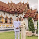 บี มาติกา ควงไฮโซกร เจ้าบ่าว เข้ารับพระราชทานน้ำสังข์ สมรสพระราชทาน