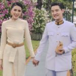 บี มาติกา ควงไฮโซกร เจ้าบ่าว เข้ารับพระราชทานน้ำสังข์ สมรสพระราชทาน