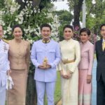 บี มาติกา ควงไฮโซกร เจ้าบ่าว เข้ารับพระราชทานน้ำสังข์ สมรสพระราชทาน