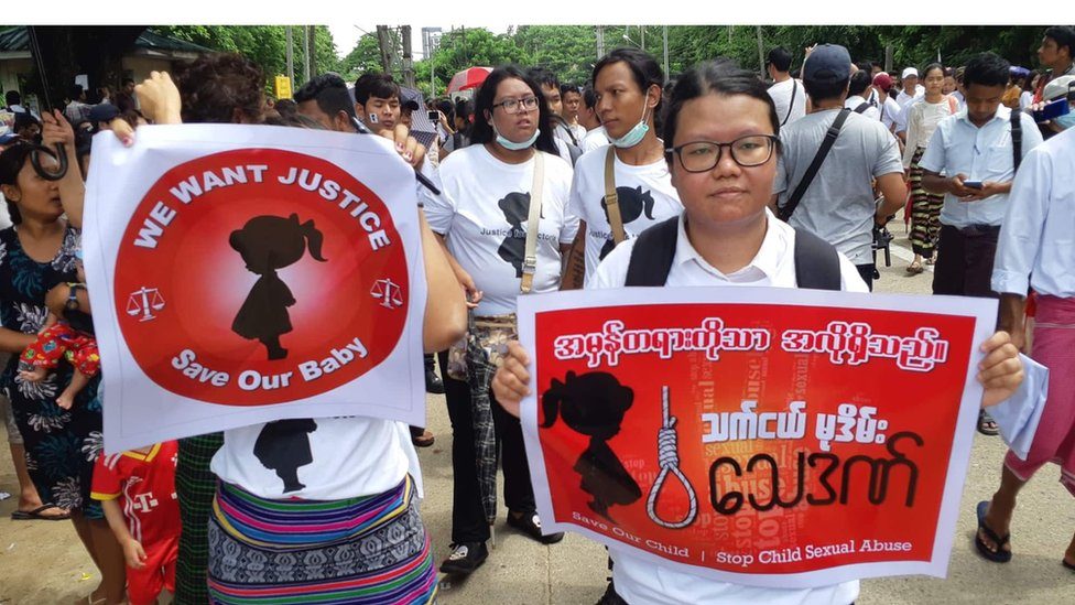 အသက် ၃ နှစ်အောက် မိန်းကလေးငယ် အဓမ္မ ပြုကျင့်ခံရတယ်ဆိုတဲ့ အမှုမှာ တရားမျှတမှု ရှိဖို့ အများပြည်သူဆန္ဒပြ