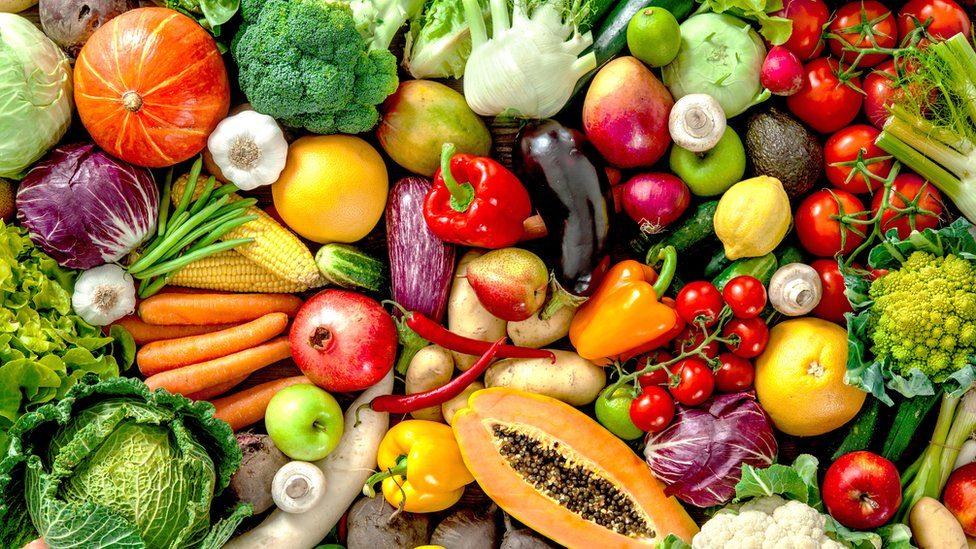 Fresh fruits and vegetables - stock photo