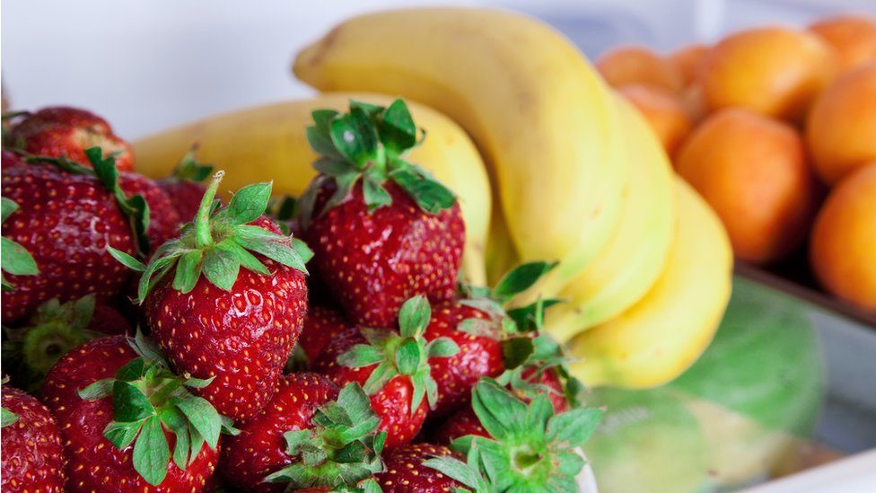 Fresh fruit in a fridge