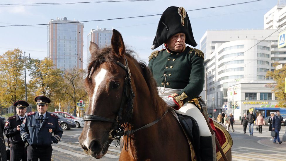 Oleg Sokolov wearing an 1812 Russian military uniform