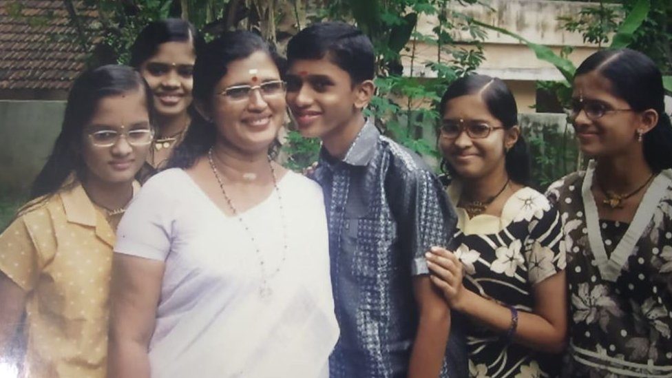 Rema Devi with her son and four daughters