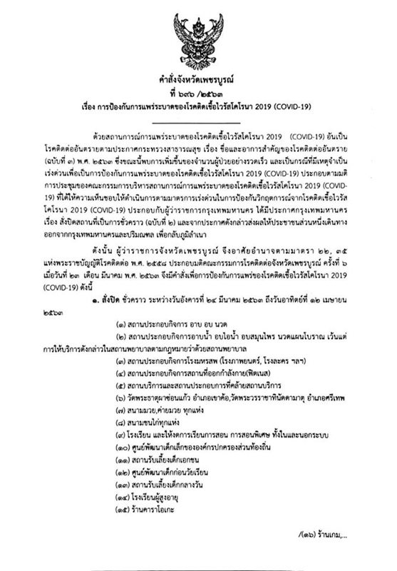 ด่วน! เพชรบูรณ์ มีมติสั่งเปิด-ปิดร้านสะดวกเป็นเวลา ผวาพิษ โควิด ลามหนัก