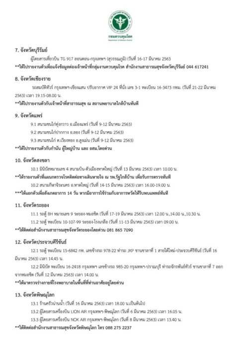 กรมควบคุมโรค เผยใครเกี่ยวข้องสถานที่เหล่านี้ให้ กักตัว 14 วัน