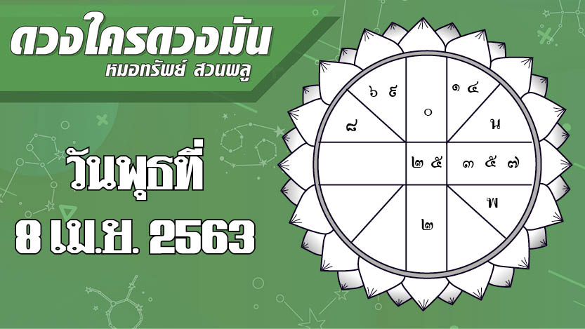 ดวงประจำวันพุธที่ 8 เมษายน พ.ศ.2563