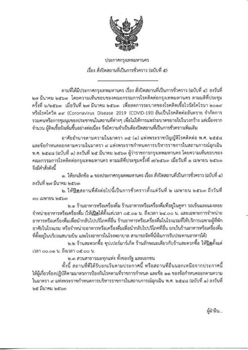 เช็กด่วน! ประกาศกทม.ล่าสุด ร้านค้าไหนต้องปิดบ้าง เที่ยงคืน-ตี5 เริ่มคืนนี้