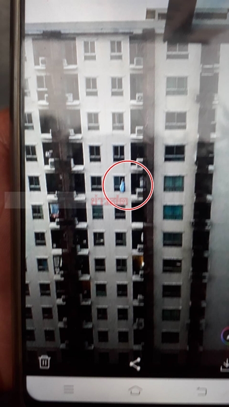 ผู้พักอาศัยในคอนโดฝั่งตรงข้ามสามารถบันทึกภาพก่อนเกิดเหตุไว้ได้