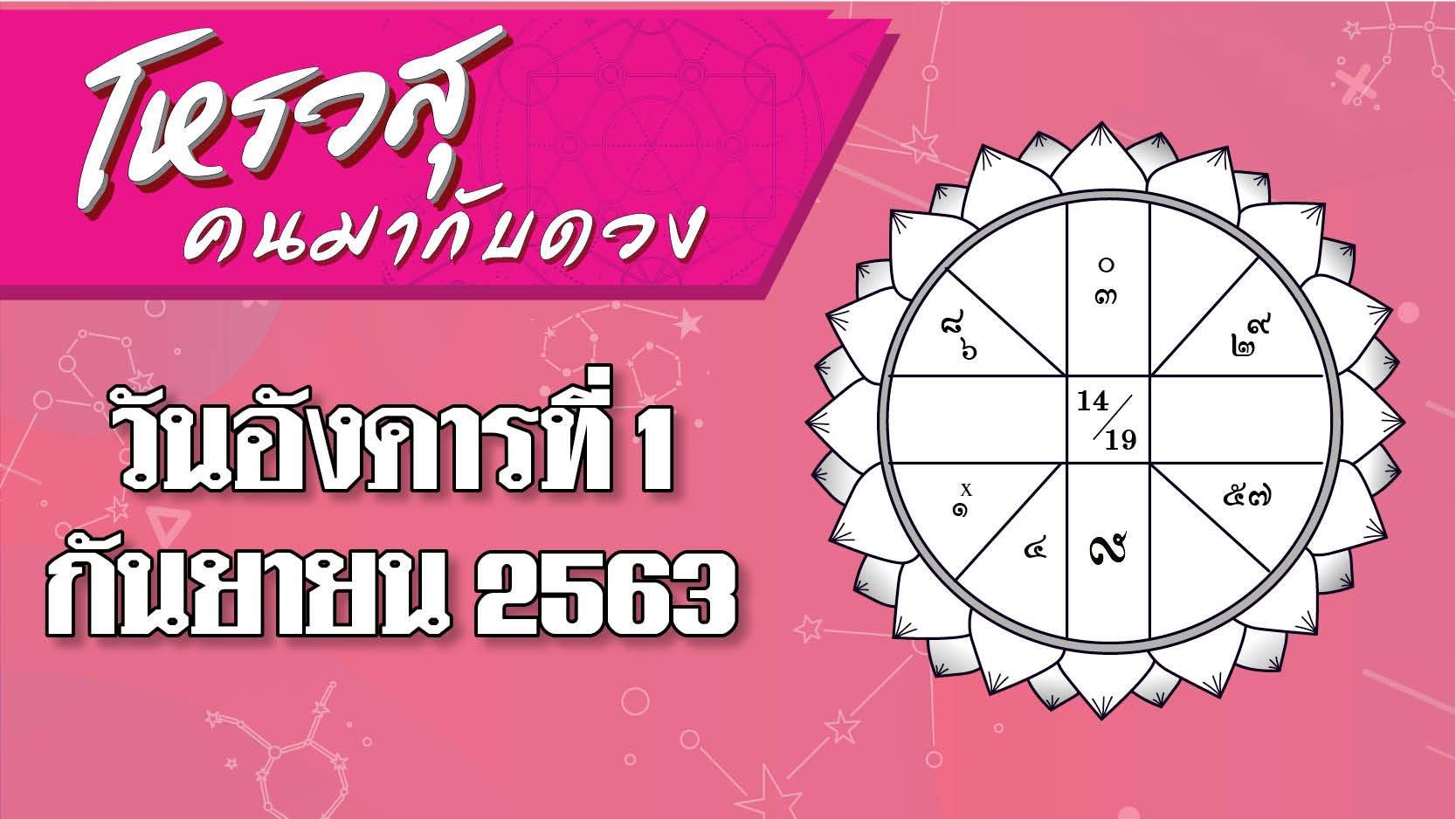 โหรวสุ คนมากับดวง - ดวงประจำวันอังคารที่ 1 กันยายน พ.ศ.2563 ราศีใดการงานราบรื่นดี เพราะได้เจ้านาย ราศีใดจะมีโชคในการทำงานจากศัตรูในที่ทำงาน