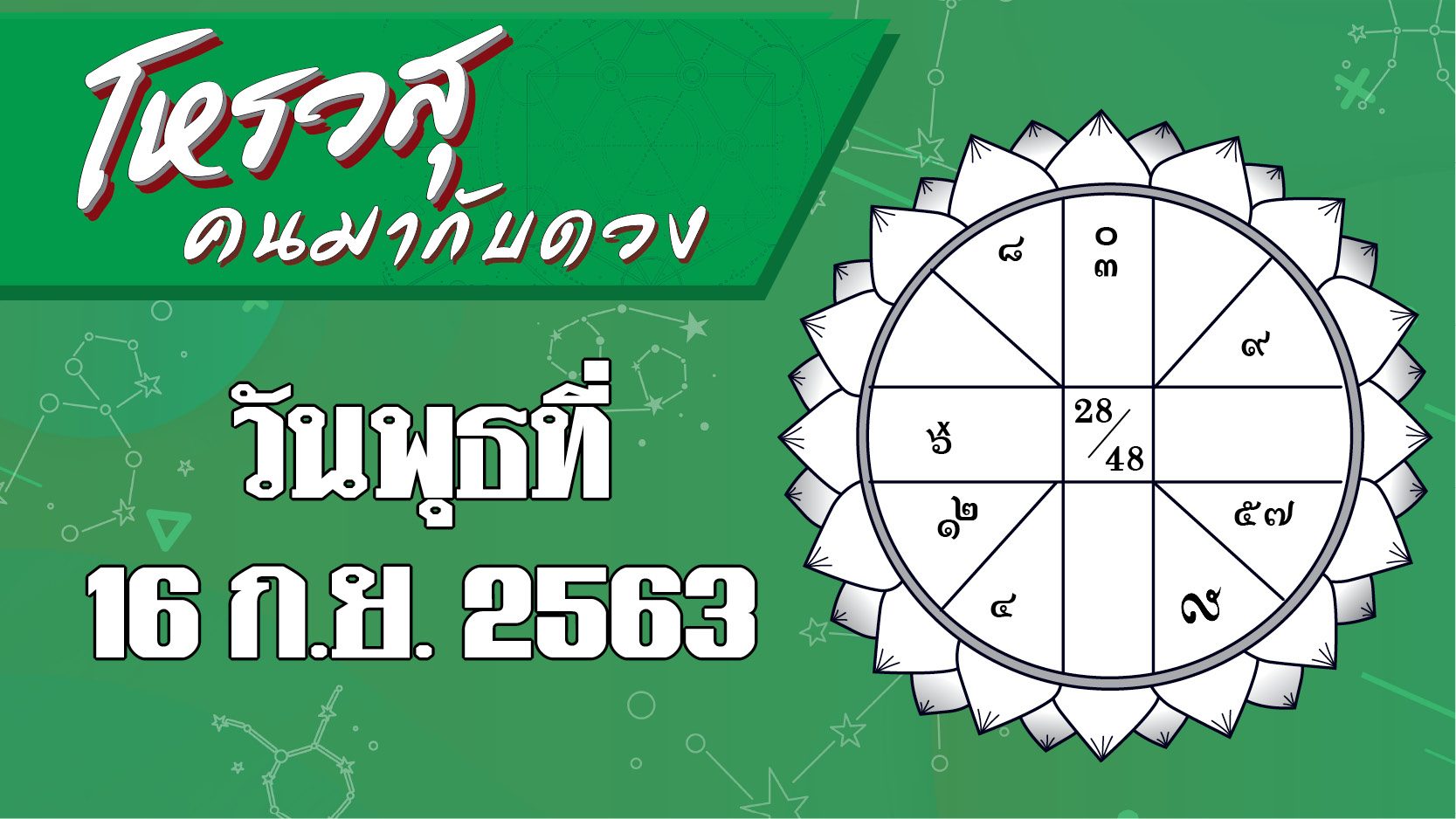 ดวงวันพุธที่ 16 ก.ย. 2563 - ราศีใดจะได้โชคลาภ ราศีใดจะได้นารีอุปถัมภ์