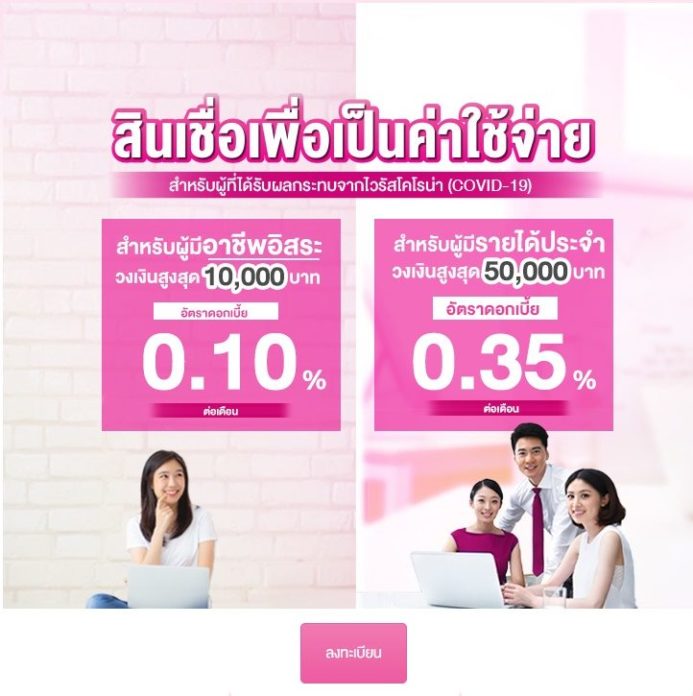 ลงทะเบียน สินเชื่อเสริมพลังฐานราก