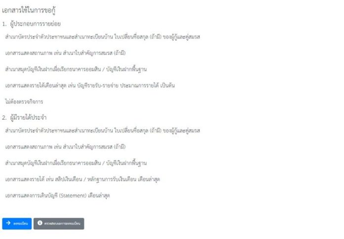 เอกสาร ใช้กู้ สินเชื่อเสริมพลังฐานราก ธนาคาร ออมสิน