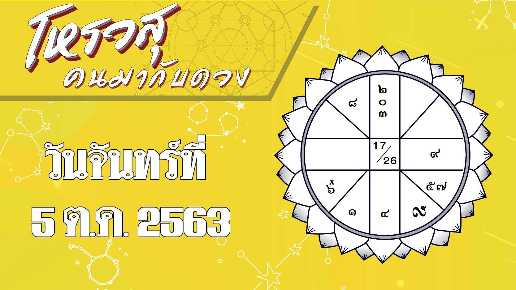 โหรวสุ คนมากับดวง - ดวงประจำวันจันทร์ที่ 5 ต.ค. 63 ราศีใดตัดสินใจช้าหรือโลเลอาจเสียงาน