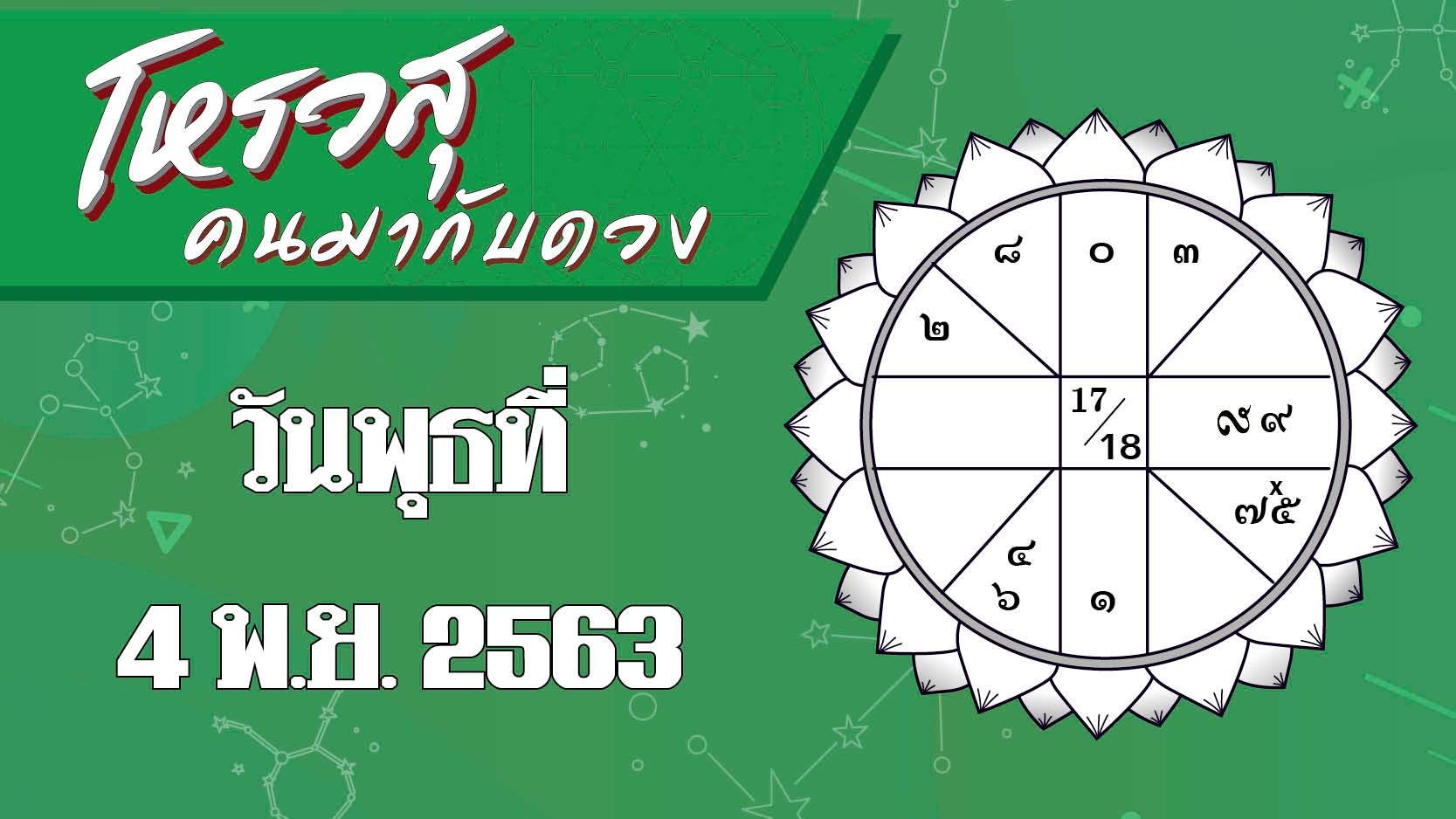 ดวงวันพุธที่ 4 พฤศจิกายน 2563 ราศีใดจะมีโชคลาภในการเดินทาง ราศีใดการทำงานจะมีอุปสรรค